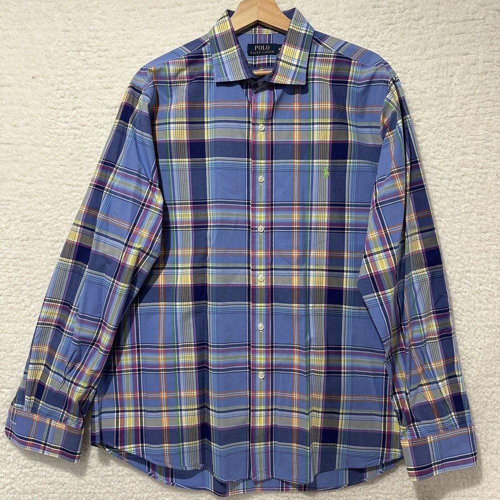 Polo Ralph Lauren Men's Multicolor Long Sleeve Plaid Cotton Shirt Size XL